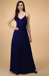 Classic Berry Gloss Silk-Satin Long Slip Dress