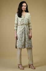 Star White Beads Zardozi Hand Embroidered Tunic Set