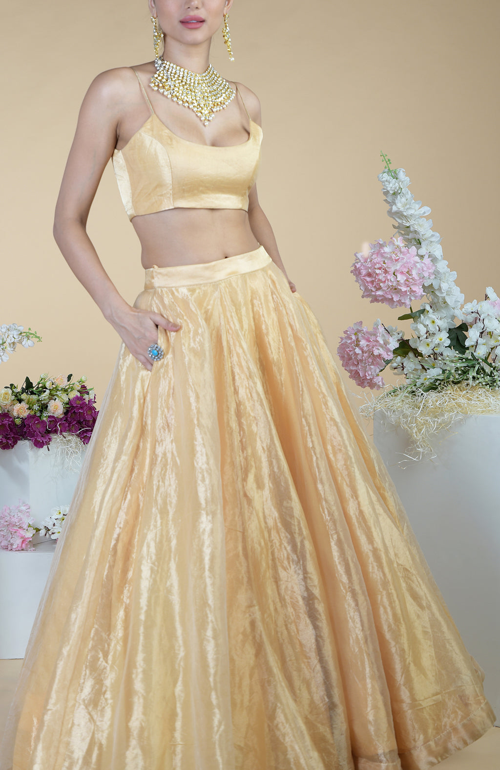 Shop Olive Green Brocade Floor Length Skirt Festive Wear Online at Best  Price | Cbazaar