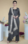 Grey Kashmiri Tilla Embroidered Pure Pashmina Shawl