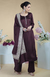 Grey Kashmiri Tilla Embroidered Pure Pashmina Shawl