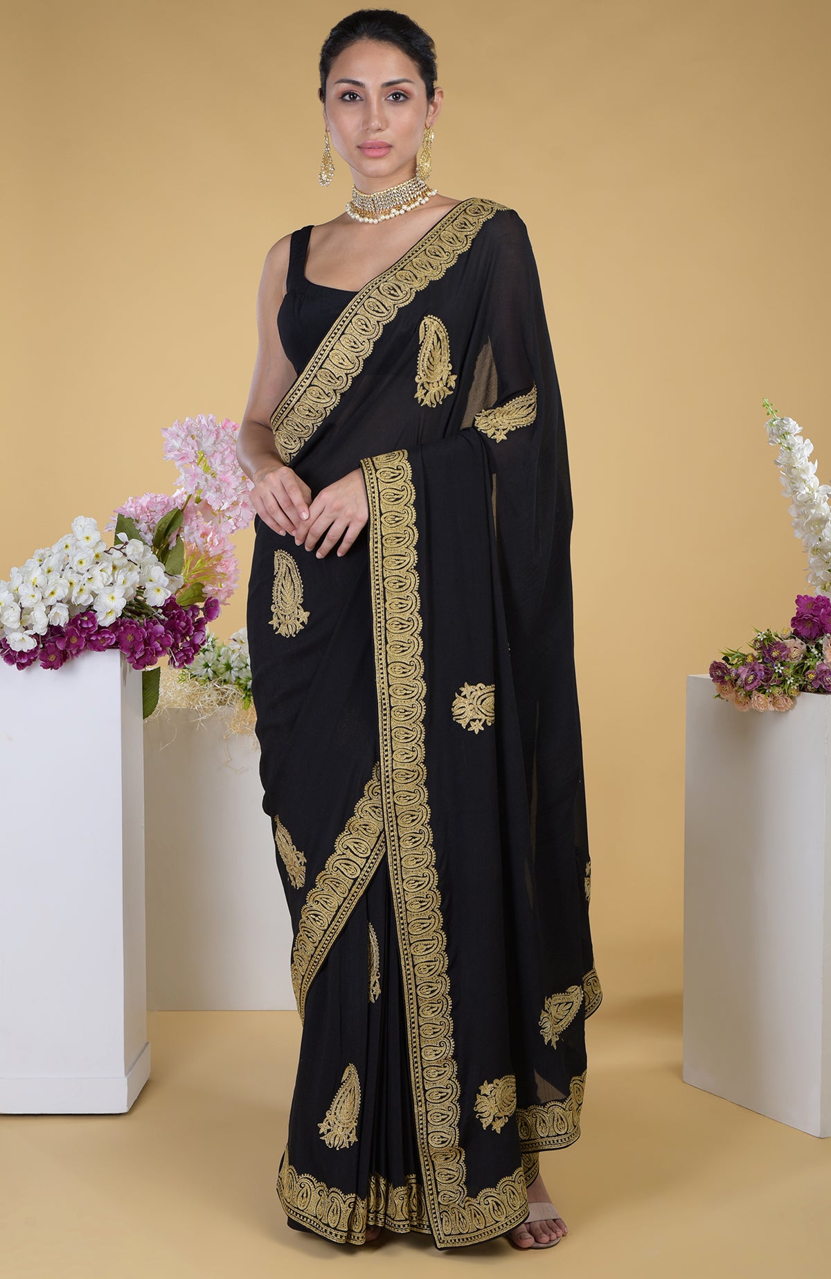 Black Saree - Buy Designer Black Colour Sarees Online – Koskii