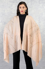 Ira Nude Curved Lines Swarovski Pure Cashmere Stole