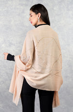 Ira Nude Curved Lines Swarovski Pure Cashmere Stole