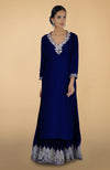 Electric Blue Kashmiri Tilla Aari Embroidered Lehenga Set