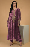 Rusty Rose Kashmiri Tilla Aari Embroidered Choga Kurta Set